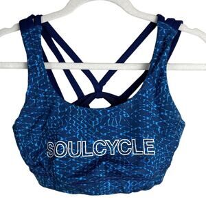 Lululemon x Soul Cycle Energy Exhale Sports‎ Bra Blue Strappy Back Size 8